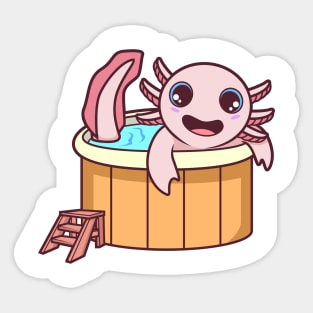 Axolotl in hot tub Sticker